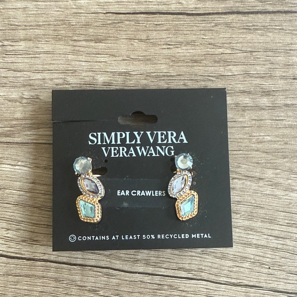 Simply Vera Vera Wang Gold and Aqua Ear Crawlers